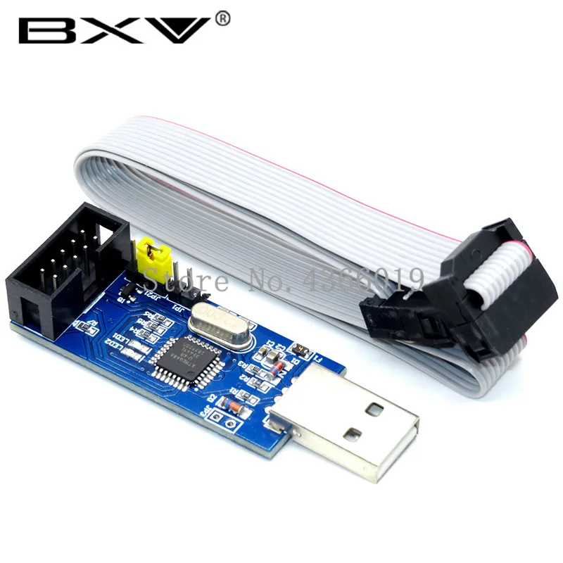 AVR Programmer 1 комплект 10Pin до 6 Pin адаптер плата+ USBASP USBISP AVR программатор USB ATMEGA8 ATMEGA128 ATtiny/CAN/PWM 10Pin провод модуль DIY - Цвет: AVR Programmer