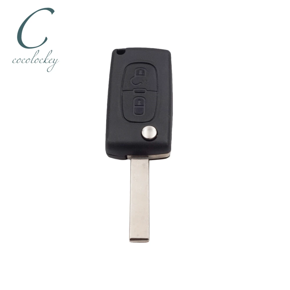 2 Button Black Key Fob Case Shell Cover Fits For PEUGEOT 2008 3008 5008 ABS