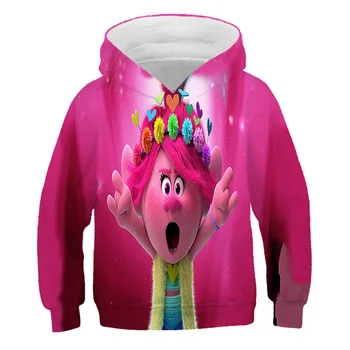 

Children's cartoon troll sweatshirt printed funny T-shirts children's summer tops boys/girls clothes casual baby clothes