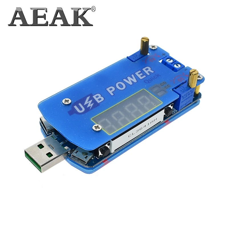 AEAK DP2F DC Регулируемый usb лабораторный блок питания DC 0,5-30 в 15 Вт регулятор напряжения QC2.0 QC3.0 AFC FCP триггер быстрой зарядки
