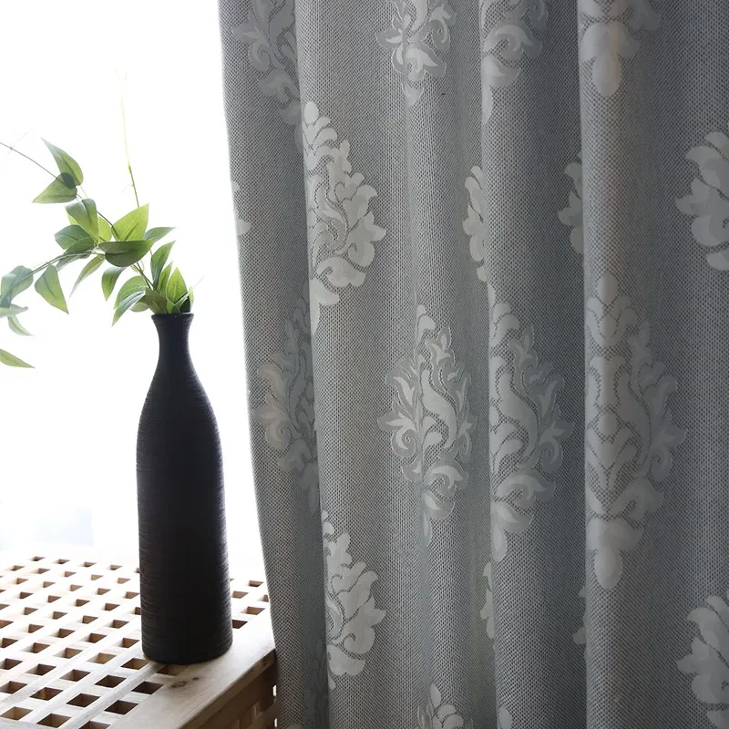 Cloth01 Современные жалюзи из синели с серебряными листьями, занавески, занавески для гостиной, занавески, занавески, панели, белый тюль для комнат S163& 30 - Цвет: Cloth01