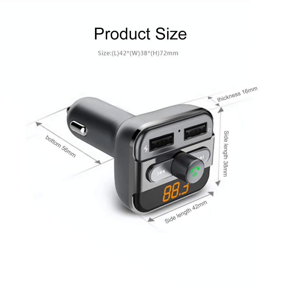 Автомобильный Bluetooth MP3 музыкальный плеер с двумя usb-портами для зарядки Bluetooth громкой связи fm-передатчики Поддержка TF карты/U диск автомобильный mp3-плеер