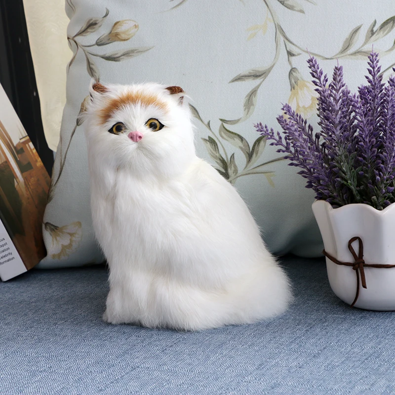 right Детские игрушки моделирование кошка животное игрушка модель украшения кошка кукла подарок на день рождения пара подарок - Цвет: right