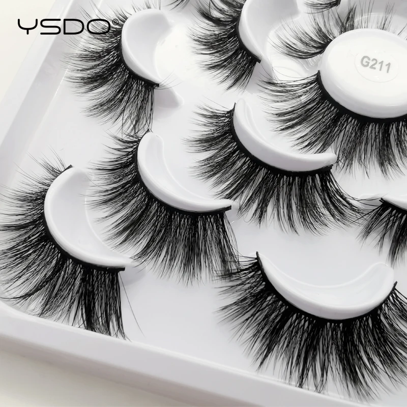 YSDO, 5/710 пар, норковые ресницы, макияж, искусственные 3d норковые ресницы, ручная работа, объемные ресницы, искусственные ресницы, maquillaje, натуральные накладные ресницы