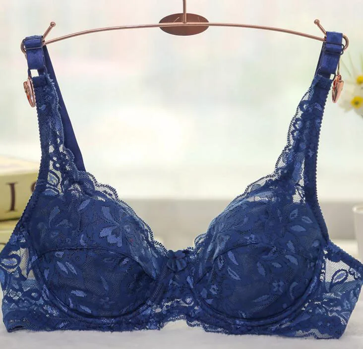 dark blue with pads Чашечки B, сексуальный кружевной бюстгальтер пуш-ап, дышащие бюстгальтеры для женщин, модное нижнее белье для женщин, бюстгальтер без косточек, нижнее белье, нижнее белье Soutien Gorge Bh - Цвет: dark blue with pads