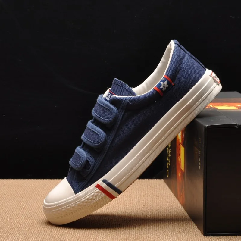 

2019 Men Low Top Canvas Shoes Autumn MEN'S SHOES Korean-style COUPLE'S Shoes Velcro Cloth Shoes Men's Lazy Shoe