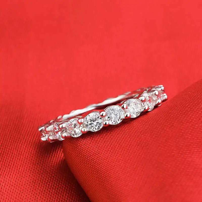 Женское Обручальное кольцо из твердого настоящего стерлингового серебра 925