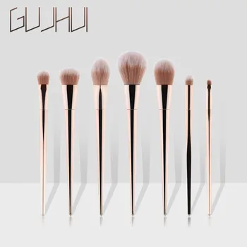 

7PCS Wooden Foundation Cosmetic Eyebrow Eyeshadow Brush Synthetic Hair Makeup Brush Kit Soft Synthetic Head Wood Facial Oct