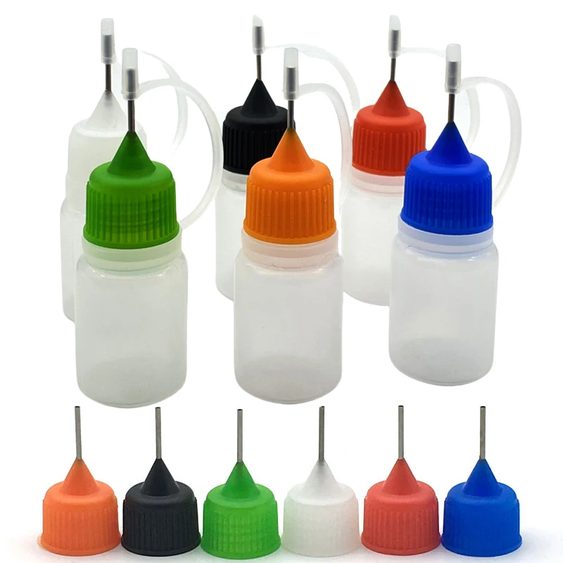 20pcs Empty Plastic Bottle PE Soft 5ml Needle Bottles With Screw Metal Needle Cap E liquid