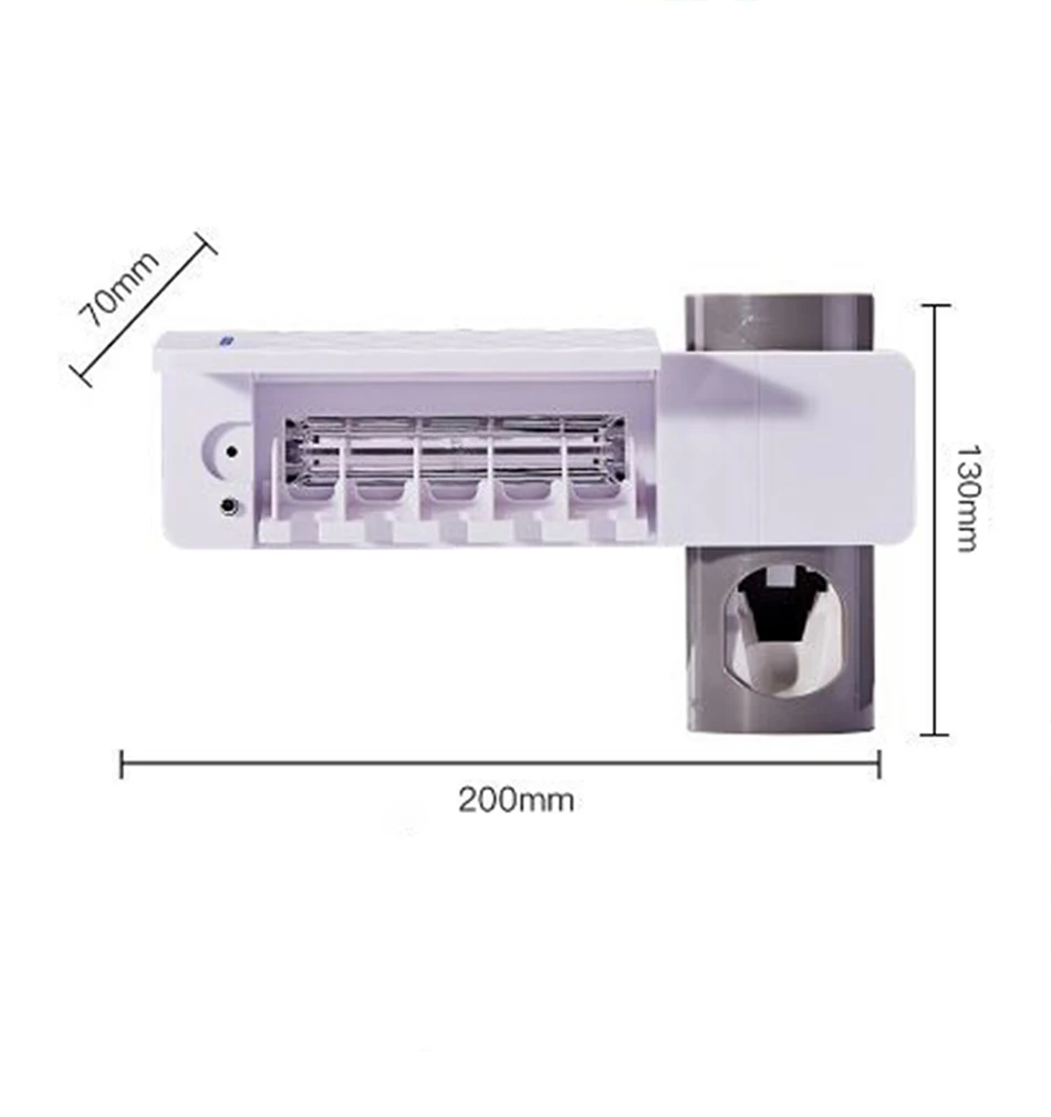 3 в 1 УФ-светильник, Ультрафиолетовый Стерилизатор зубных щеток, держатель для зубной щетки, автоматический дозатор для зубной пасты, домашний набор для ванной