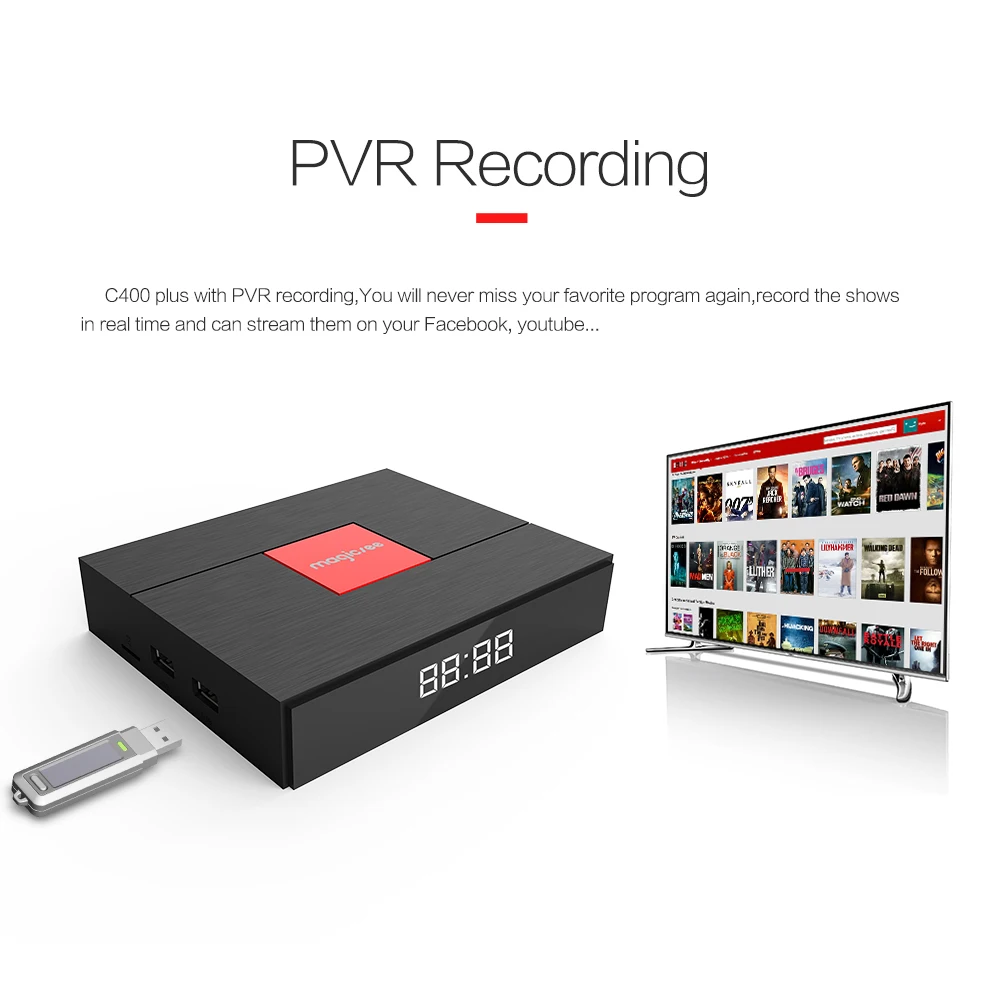  Magicsee C400 Plus Amlogic S912 Octa Core TV Box 3+32GB Android 4K Smart TV Box DVB-S2 DVB-T2 Cable