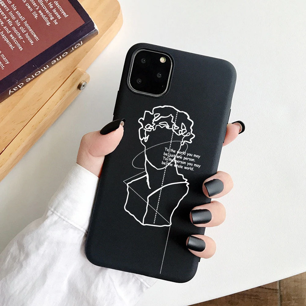 01 Силиконовый чехол для телефона iPhone X, XR, XS Max, 7, 8, 6, 6S Plus, 5SE, модная задняя крышка с абстрактным рисунком Давида, чехол для iPhone 11 Pro - Цвет: 01