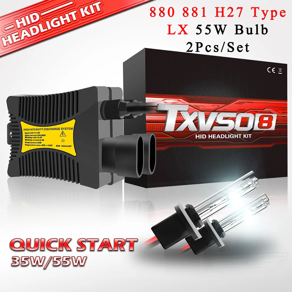 TXVSO8 H27 880 881 типа фонарь 2 шт. 25 Вт HID лампы с балластом 3000K 4300K 5000K 6000K 8000K 10000K 12000K