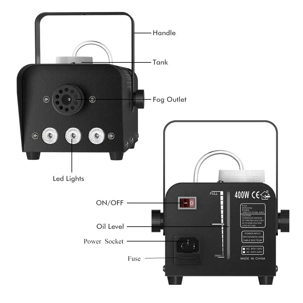 500 Вт RGB светодиодный противотуманный аппарат с дистанционным управлением светильник ing DJ вечерние дымовой Метатель DJ вечерние светильник дымовой метатель