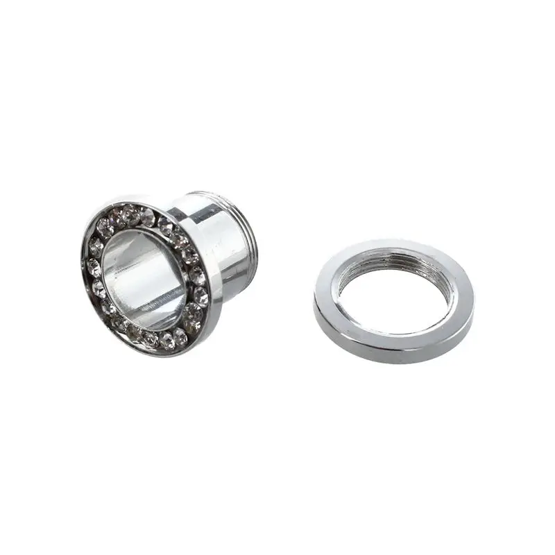 

10mm Flesh Tunnel Clear Crystal 316L Surgical Steel Ear Plug Piercing Expander