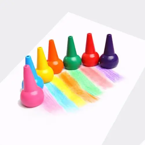 Colorful 12 безопасный нетоксичный моющийся треугольный Пальчиковый карандаш для рисования, палочки оптом, подарок для детей - Цвет: Colorful