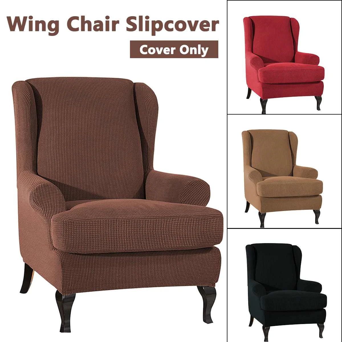Наклонные руки King Back эластичные чехлы на кресла кресло Wingback крыло диван задний Чехол для стула тянущийся протектор скольжения крышка протектор