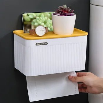 

WBBOOMING Creative Appearance Tissue Box Plastic Three Colors Commodity Holder Living Room Bathroom Free Punch Tissue Box