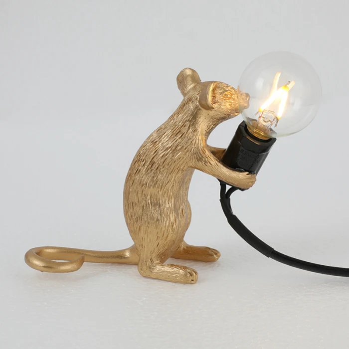 Hot Table Lamp Mouse Shape Resin Desk Light Bedside Lamp Light Home Room Decor I88#1