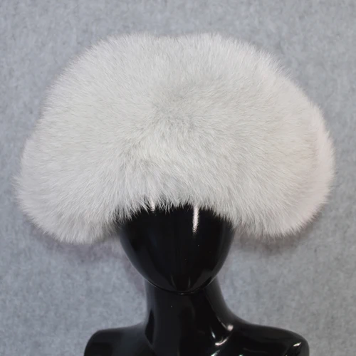 natural fox white Распродажа одежды для девочек Для женщин с натуральным лисьим мехом российские шапки-ушанки Зимние толстые теплые уши Мода бомбардировщик шляпа леди из натуральной шапка из меха лисы - Цвет: natural fox white