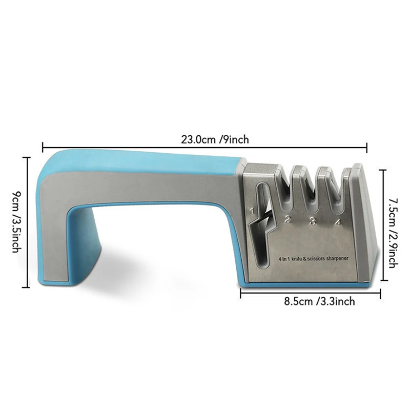 3 этапа Профессиональный Ножи точилка Заточка шлифовального станка точилка для ножей Вольфрам алмаз керамика точильные инструменты - Цвет: Blue