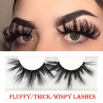 

False Eyelashes Wispy Fluffy 25MM Handmade Lashes Thick Dramatic Lashes Extension Cruelty-Free Eye Makeup Tools 3D 5D 8D Lashes