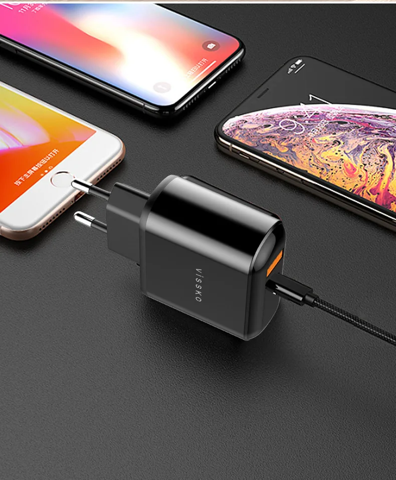 Быстрая зарядка 3,0 USB зарядное устройство и кабель для iPhone 11 Pro Max samsung huawei мобильный телефон QC3.0 PD3.0 type C PD быстрое зарядное устройство