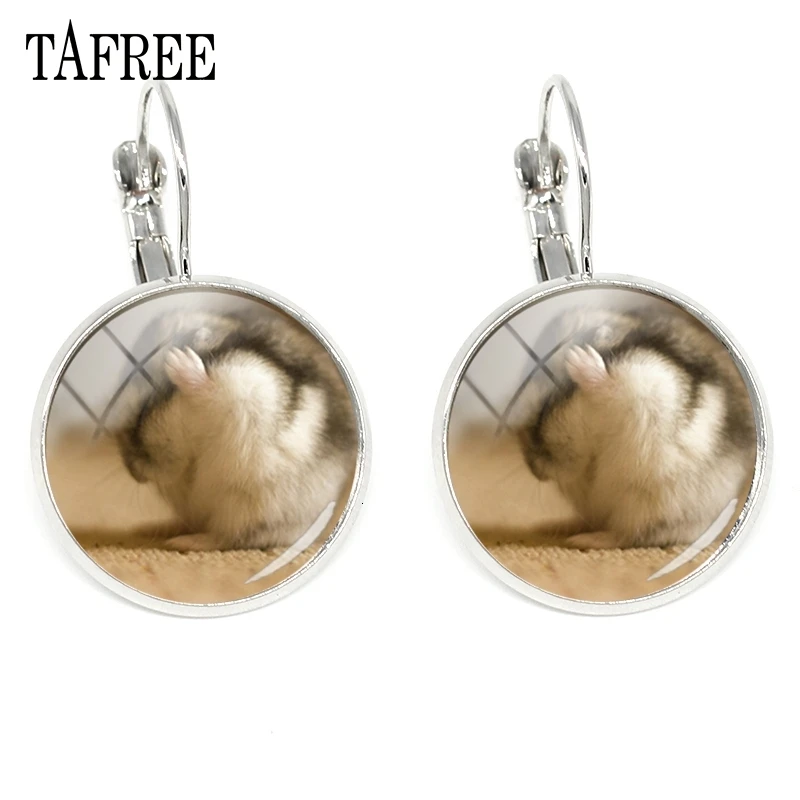 Бренд TAFREE, милые серьги-клипсы в виде спящего хомяка, новинка, серьги-клипсы в виде животных, подарки лучшим друзьям для женщин, ювелирные изделия QF515