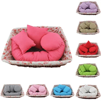 

2020 New 4PCS/Set Newborn Baby Girl Boy Photo Props Basket Filler Posing Props Baby Pillow