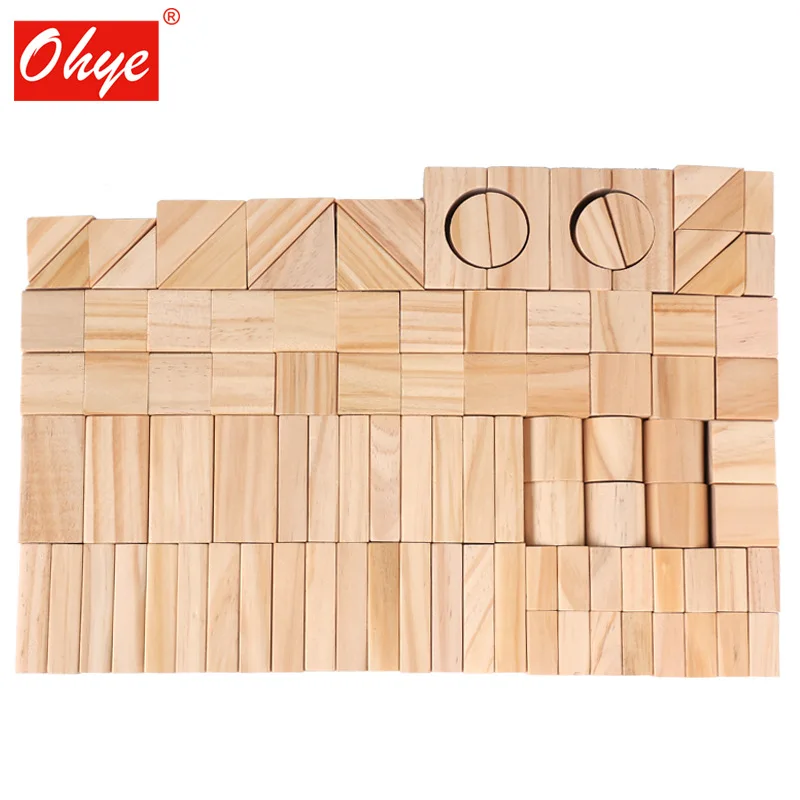 High quality 100pcs building block building blocks stacked high quality wooden early education educational toys