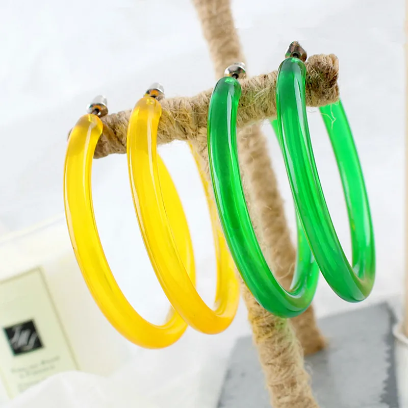 Новые Модные прозрачные большие акриловые с образные серьги для женщин