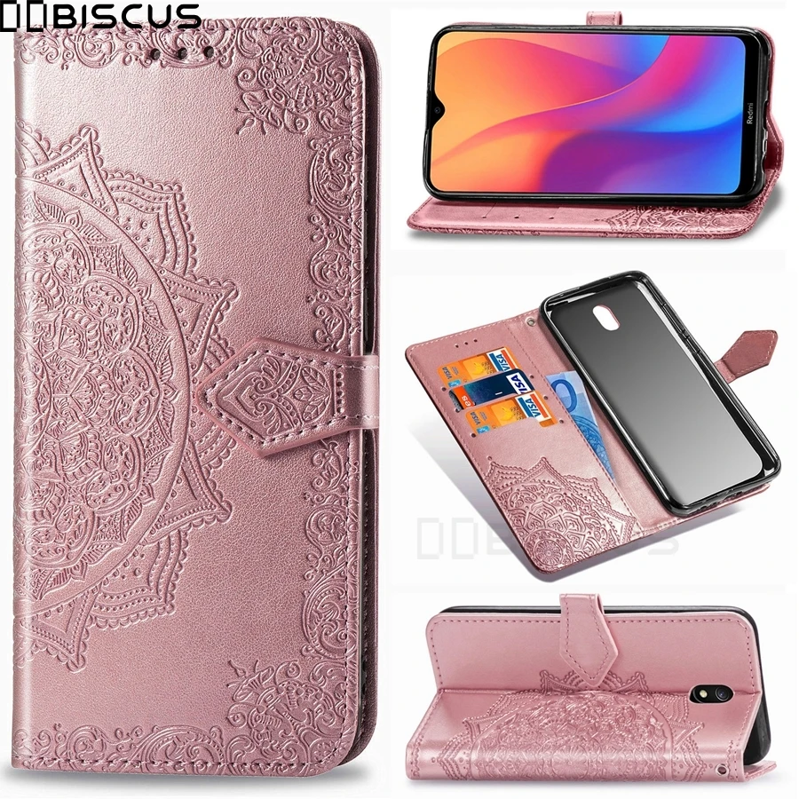 Роскошные откидные Чехлы для Xiaomi RedMi 8A кожаный чехол-бумажник из искусственной