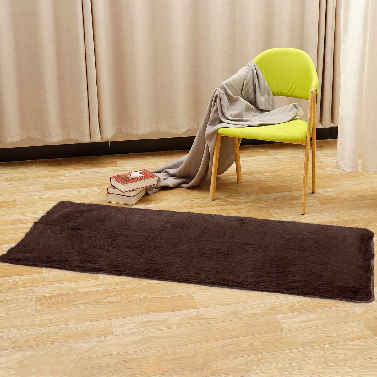 60x160cm Thickened Square Floor Mat Cover Anti-skid Shaggy Area Yoga Rug Home Living Room Bedroom Table Carpet Blanket Mat Long