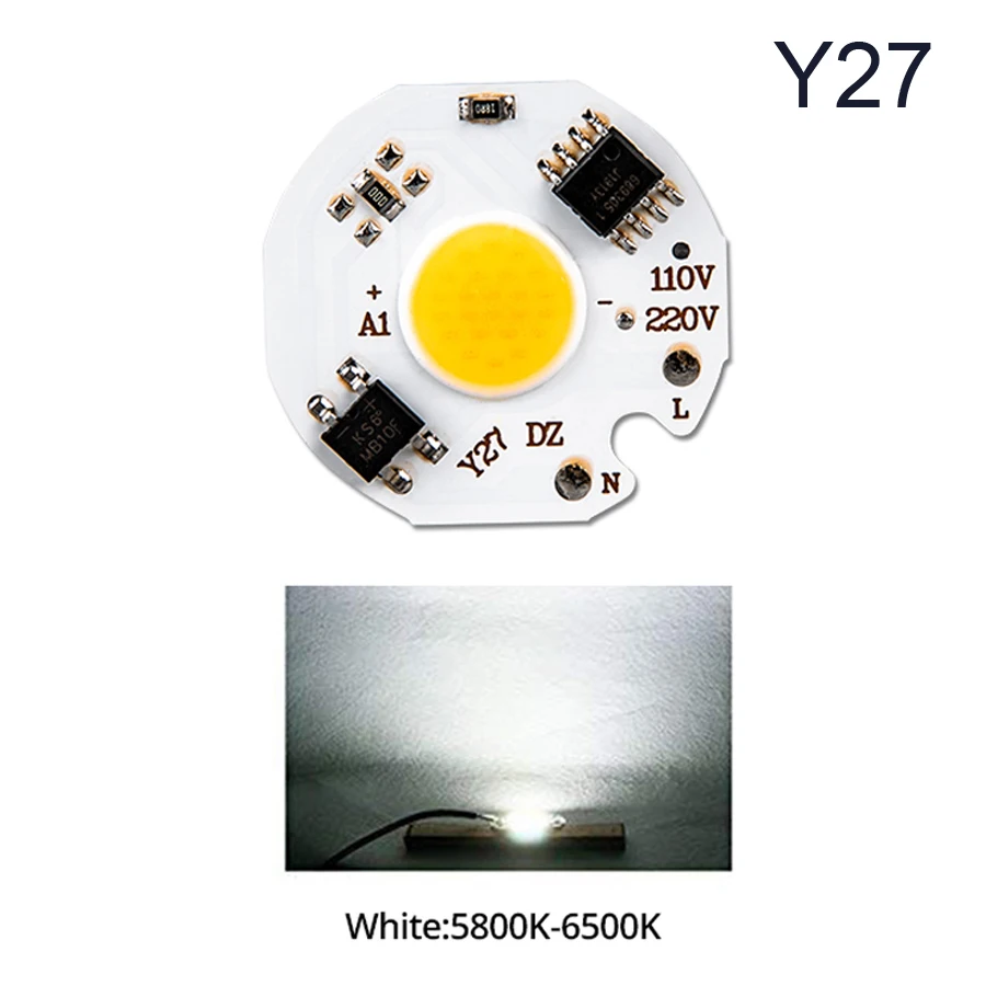 Y27 Cold White Y27 Y32 мини COB светодиодный светильник 220 В 110 В 3 Вт 5 Вт 7 Вт 9 Вт круглый светодиодный COB Чип Диодная лампа для Точечный светильник не нужен драйвер DIY прожектор светильник - Испускаемый цвет: Y27 Cold White