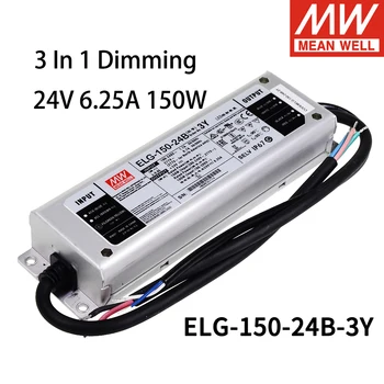 

MEAN WELL ELG-150-24A-3Y ELG-150-24B-3Y 24V Switching Power Supply 6.25A 150W IP67 3 IN 1 Dimming LED Driver for LED Light