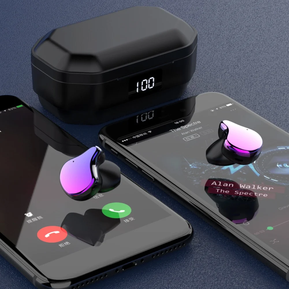 G01 TWS дисплей питания Bluetooth 5,0 отпечатков пальцев сенсорные наушники, HD стерео беспроводной, шумоподавление игровая гарнитура