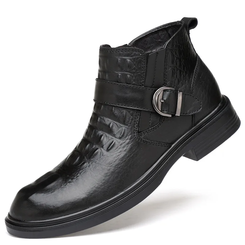 

Cowhide Rubber New Style First Layer Hight-top Martin Boots Men's Large Size Men Genuine Leather MEN'S Leather Boots