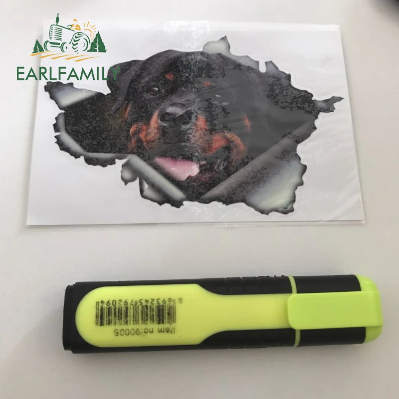 EARLFAMILY, 13 см x 8,4 см, забавные Ротвейлеры, автомобильные наклейки, рваные металлические наклейки, светоотражающие наклейки, s, для домашних животных, собак, наклейки, 3D, ротт, автомобильный стиль