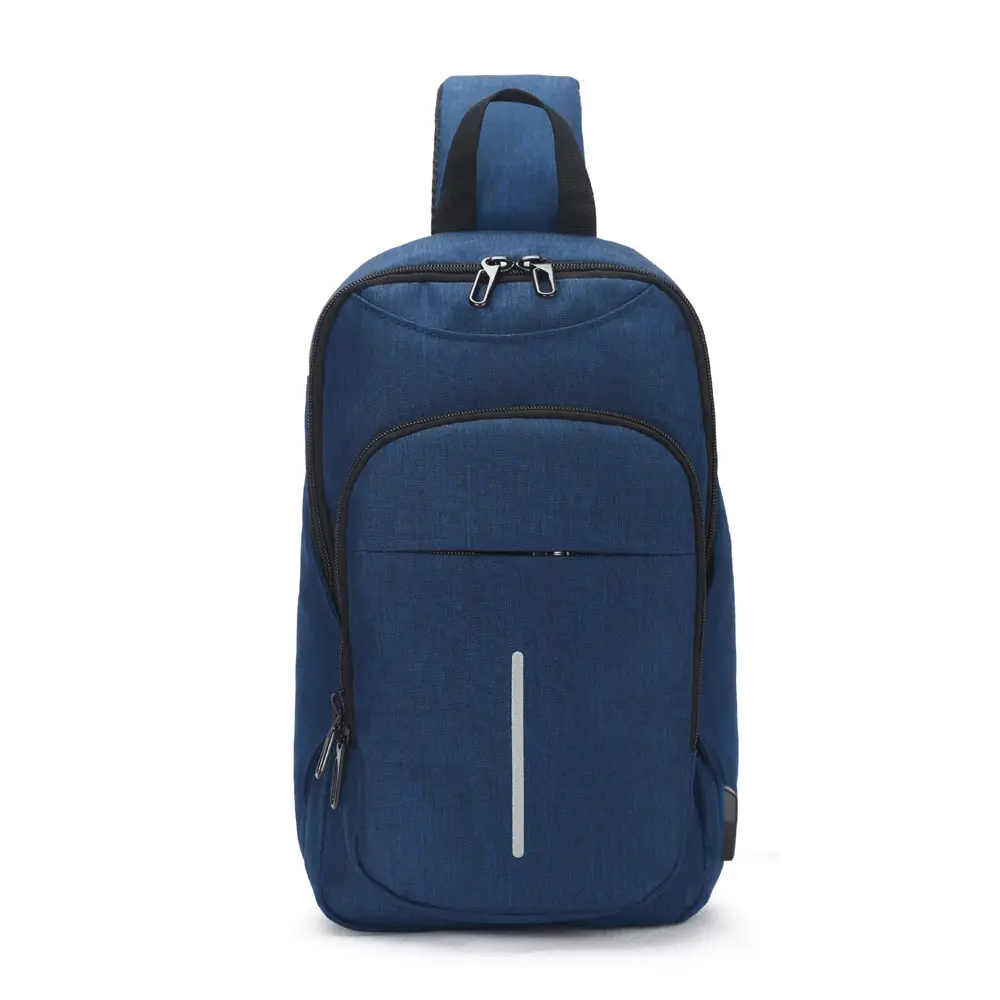 OZUKO модный портативный водонепроницаемый большой емкости Оксфорд ткань USB Бизнес Грудь сумка через плечо для мужчин - Цвет: blue