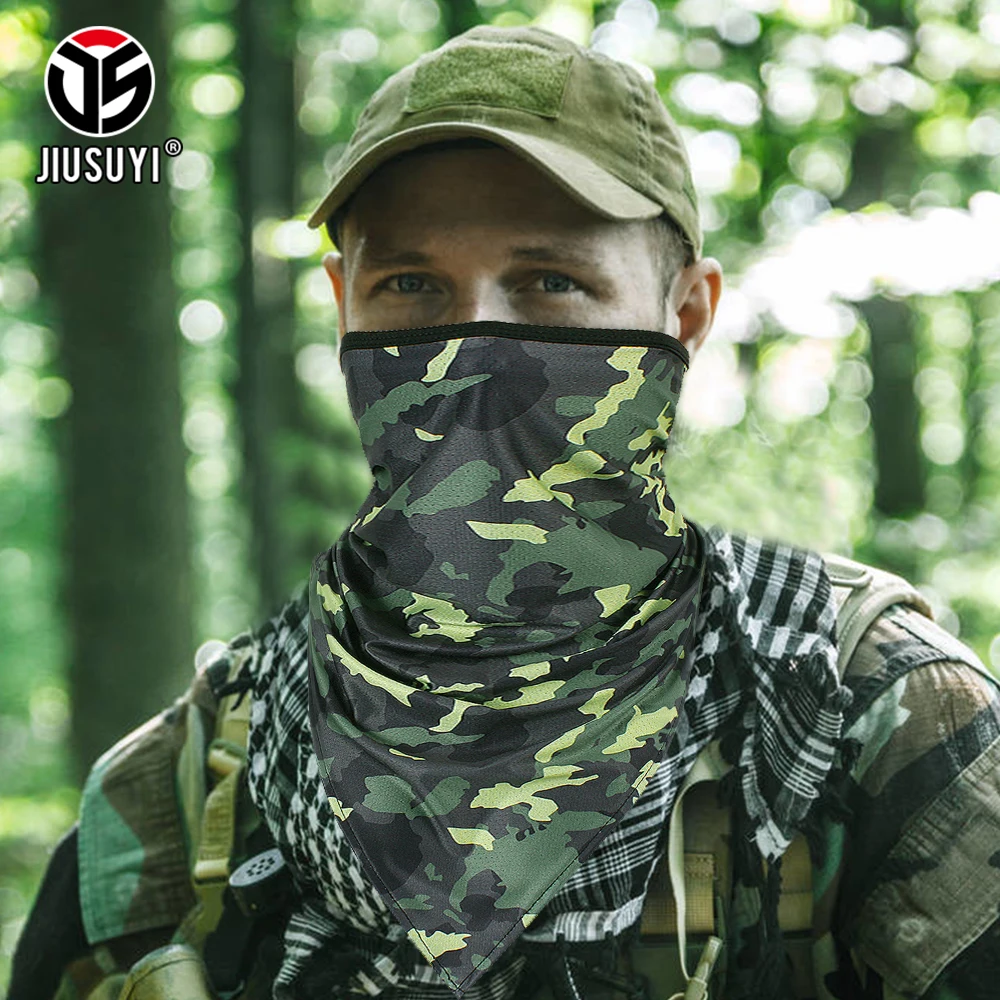Труба шарф бандана Тактическая летняя трубка, камуфляжная повязка на голову, военная Балаклава, треугольная Ветрозащитная маска, мягкая тонкая упаковка, шейный жилет для мужчин