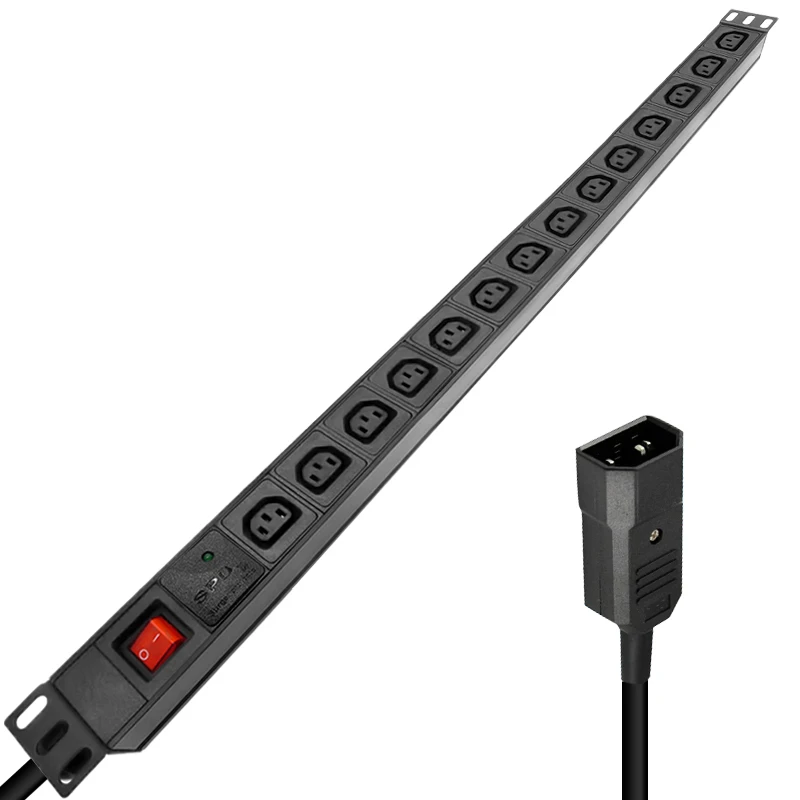 PDU Power Strip 14AC IEC C13 Socket Switch SPD Surge Protection 4000W 2M Cable For Server Network Cabinet Rack | Обустройство дома
