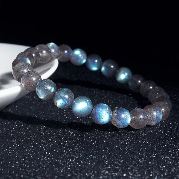 Natural grey moonstone bracelet cat eye crystal | Дом и сад