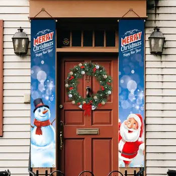 

Welcome Merry Christmas Hanging Door Banner Ornaments Christmas Decorations for Home Outdoor Xmas Decor New Year