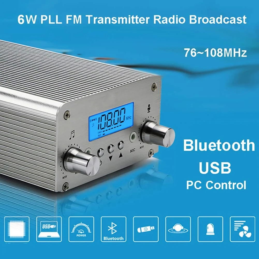 Bluetooth беспроводной широкий диапазон использования 15 Вт PLL fm передатчик PC