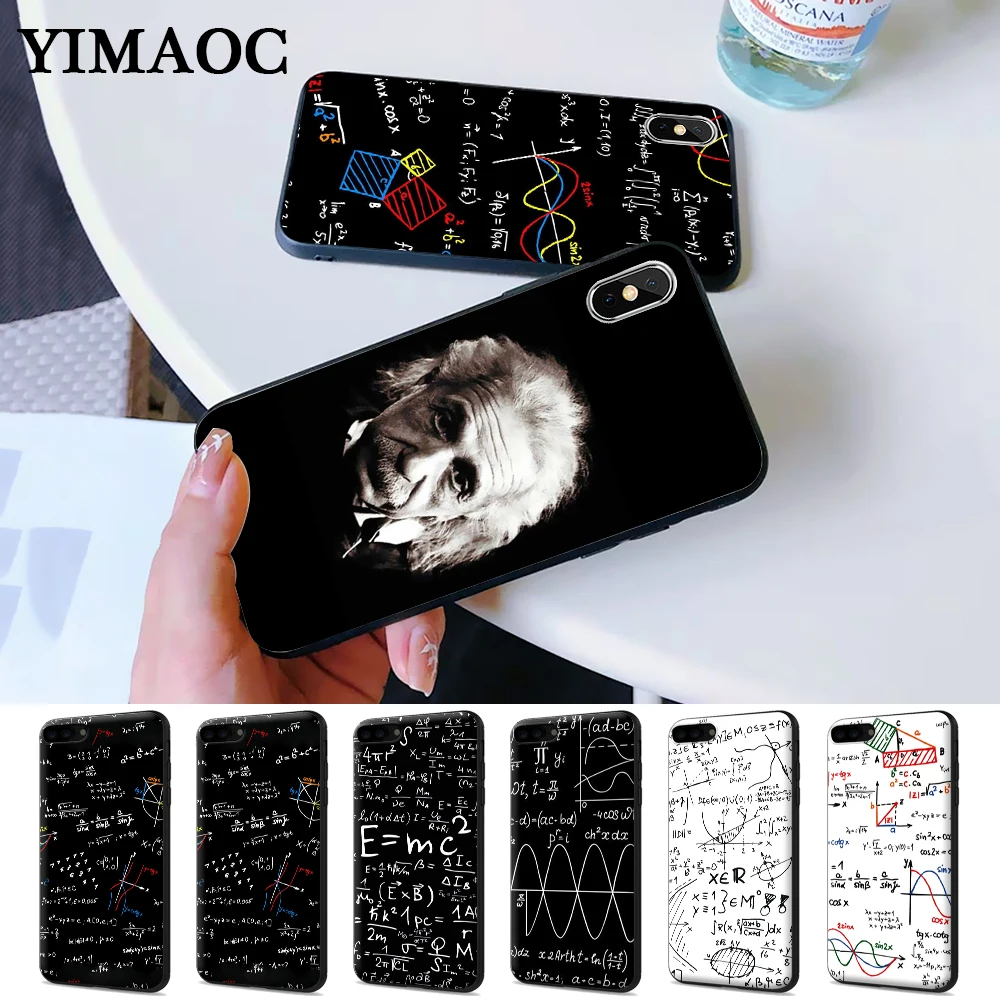 

mc2 with E=mc Math Albert Einstein Silicone Case for iPhone 5 5S 6 6S Plus 7 8 X XS Max XR