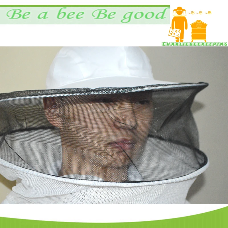 3 Layers Fully Ventilated Beekeeping Jacket with Fir-Against Fencing Veil, Round Veil Triple Layers Vented Beekeeping Jacket