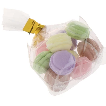 

1/12 Scale 10 pcs Dollhouse Miniature Kitchen Food Dessert Tea Time Snack French Macaroon Toys