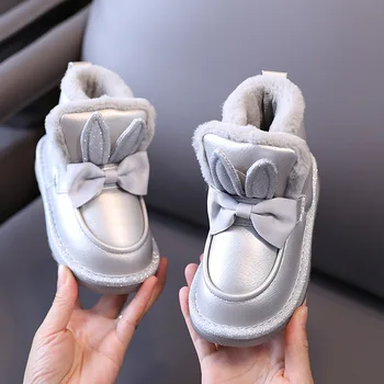 

Children's Shoes Winter 2020 New Girls' Snow Boots Girls Bow Princess Cotton Boots Kids Plush Warm Non Slip Boots E215