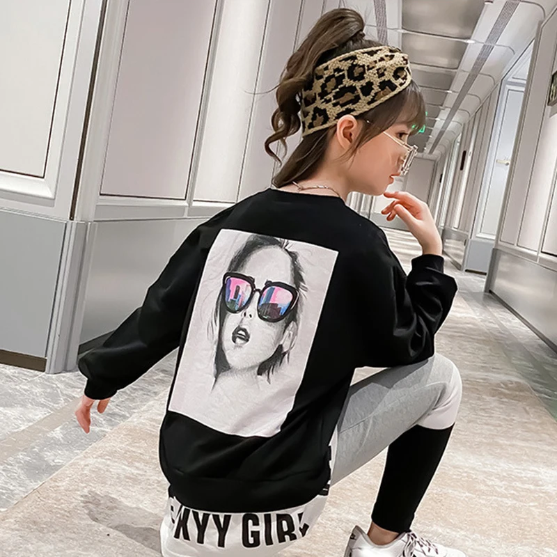 New Kids Clothes Sets Girls Autumn Clothing Teens Casual Big Children'S Sweater+ Pants Fashionable Sports Suits 4 5 7 9 11 13Y