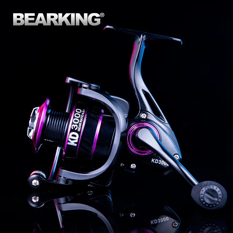 

BEARKING CNC Handle Spinning Reel Max Drag 10kg 5.0:1 4.7: 1 Fishing Reel High Speed Metal Spool Saltwater Carp Fishing Reels